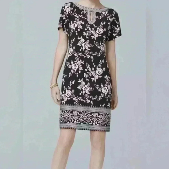 White House Black Market Floral Midi Sheath Dress Size  Small - Picture 1 of 10